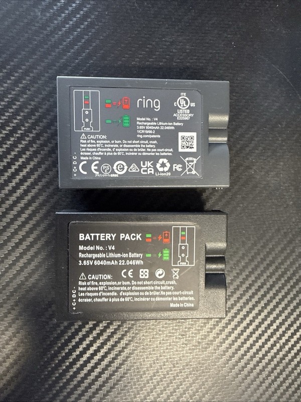 2pcs Battery for Ring Video Doorbell 2/3/4, Spotlight Cam 3.65V 6040mAh New