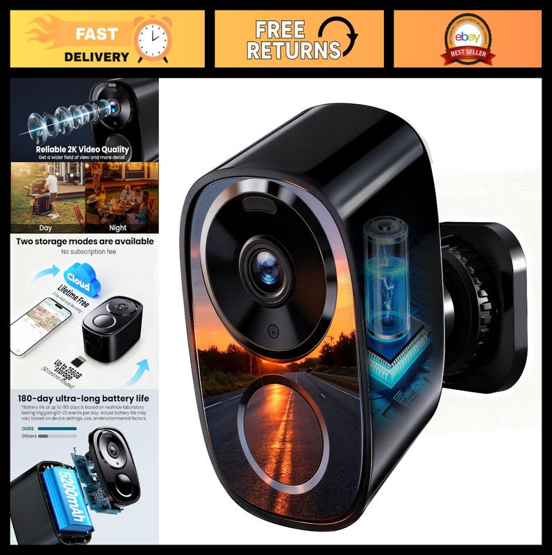 Enhanced 2K UHD Wireless Security Cameras – Outdoor, Night Vision, Motion Alerts