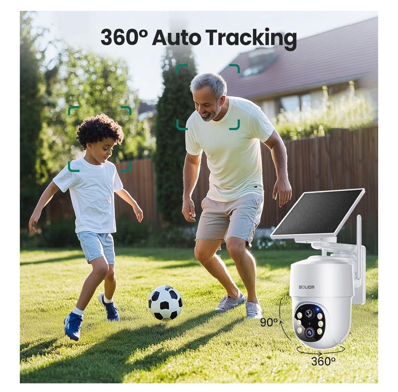 SOLIOM- 5MP Security Cameras Wireless Outdoor, No Subscription,2-Cam Pack, Solar gallery