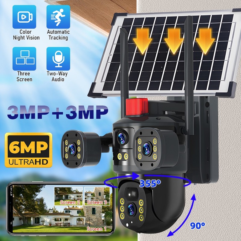 WiFi Solar Security Camera Wireless 1080P HD Night Vision PTZ CCTV Cam Outdoor gallery