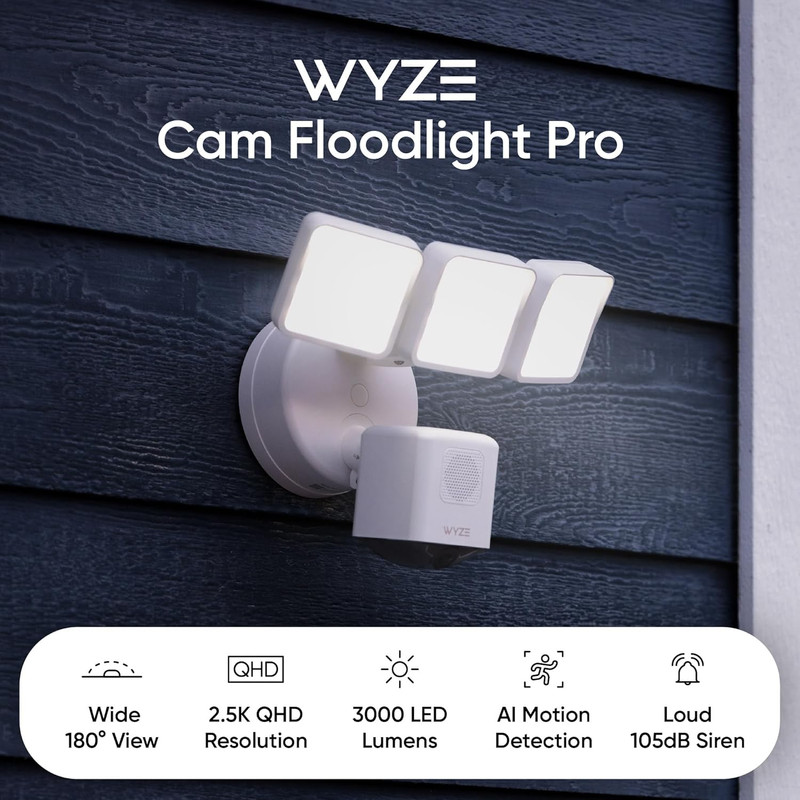 Floodlight Camera Pro, Pcmag Editors' Choice 3000-Lumen Leds, 2.5K HD Outdoor Se gallery