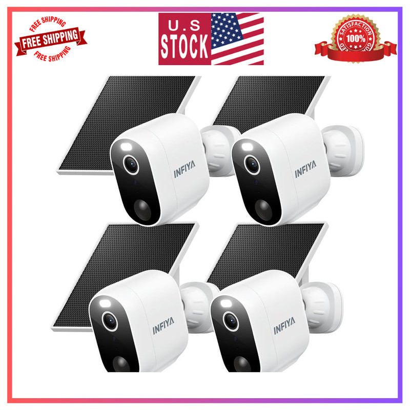 INFIYA Security Cameras Wireless Outdoor-Solar&Battery Powered 2K 2.4G Cameras f