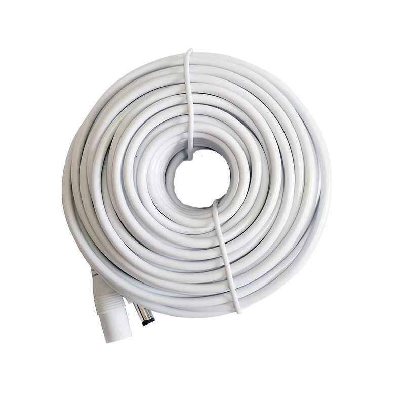 50ft 12V DC Power Extension Cable 2.1mm x 50Ft(15M 5.5*2.1mm Plug), White