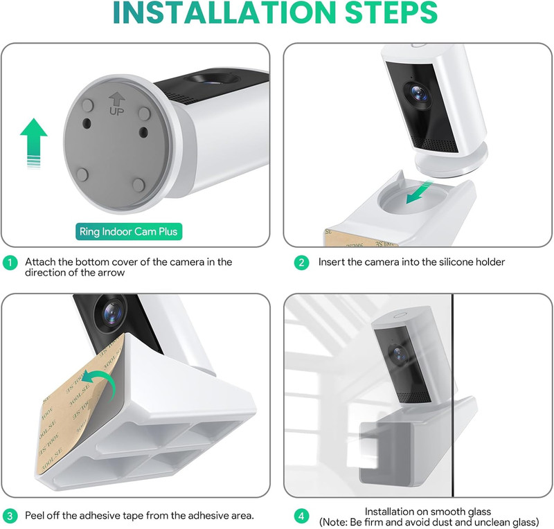 Window Mount for Ring Indoor Cam plus (New Model), No Drill 20° Tilt Adjustable gallery