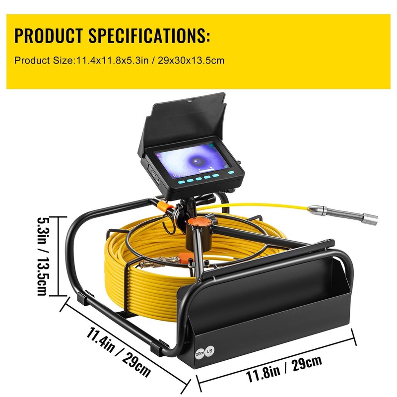 1200TVL 4.3in Pipe Inspection Camera IP68 Waterproof 6LEDs gallery