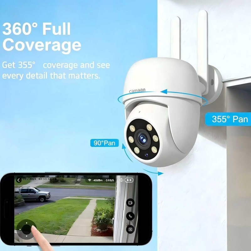 WiFi Security Camera Outdoor Wired, 2.4/5GHz Wi-Fi Camera for Home Security, ... gallery