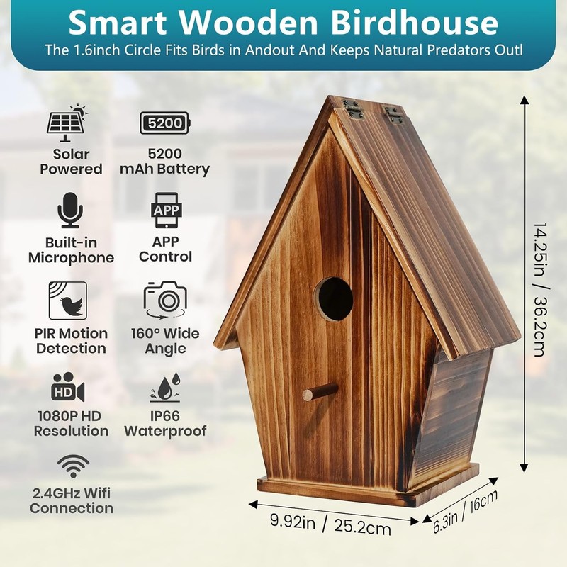 Smart Bird House with Camera, 1080P HD Birdhouse with Camera Inside gallery