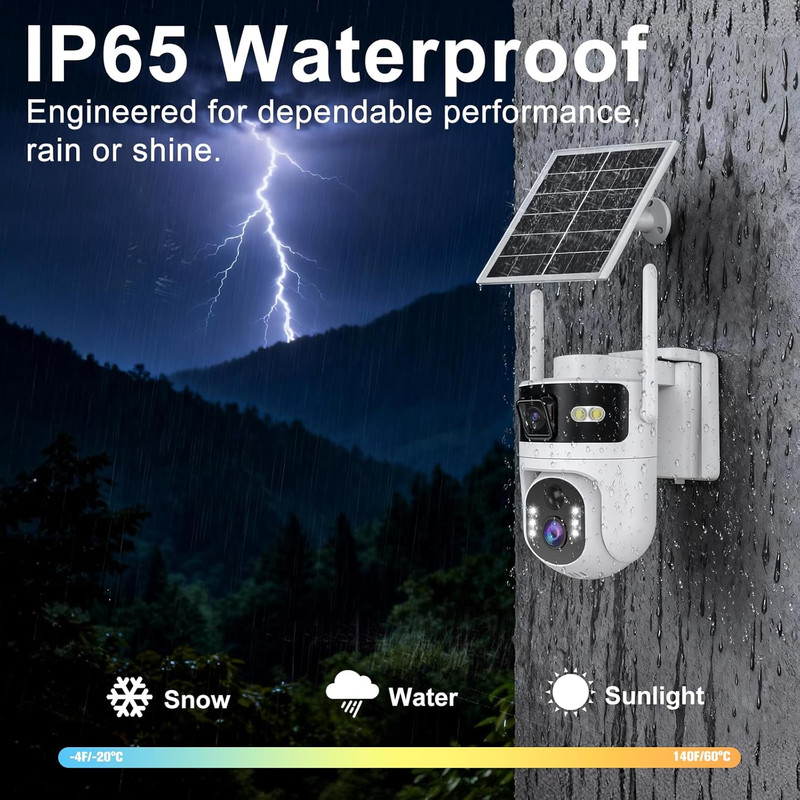 Dual Lens 4G LTE Cellular Security Camera Wireless Outdoor,365 Day Free Unlimite gallery