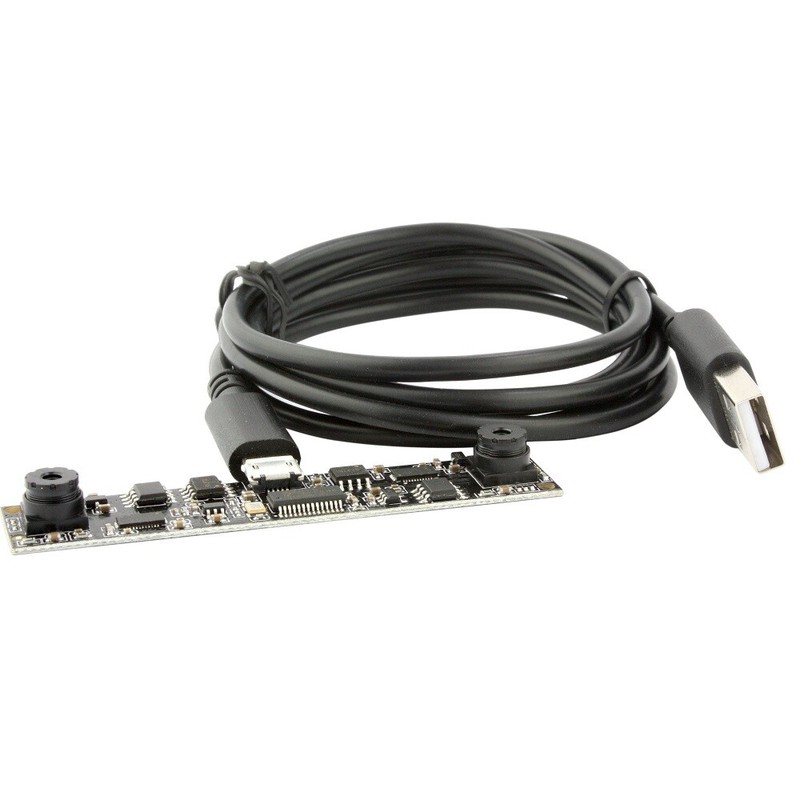 720P PCB Camera Board 1280X720 CMOS OV9712 45Degree Dual Lens USB Camera Module