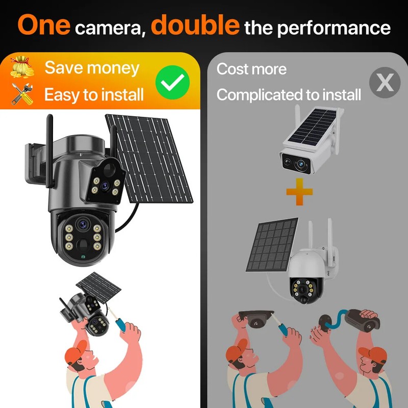 4K HD Solar WiFi Camera Outdoor 2K Security Solar Panel Video Surveillance CCTV gallery