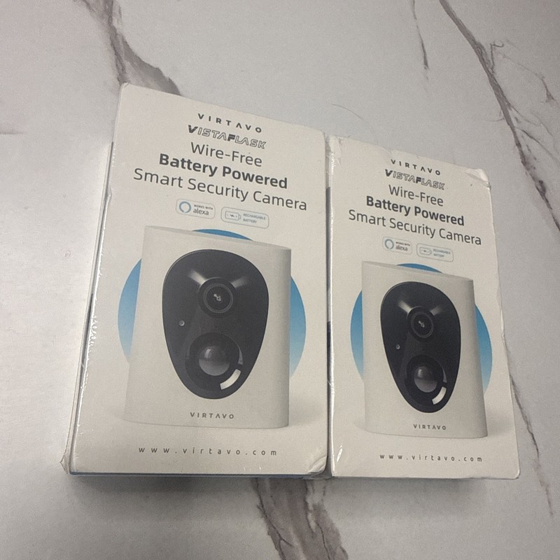 2 pack/Virtavo LJH10 Ultra 3MP Starlight Wire Free Battery Powered Security Came