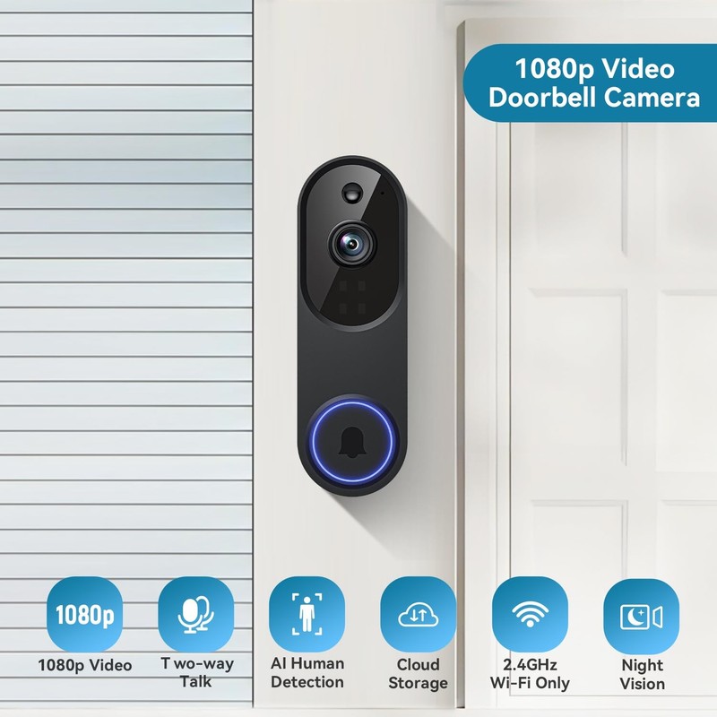 Doorbell Camera M52, Security Camera Outdoor/Indoor, 1080 HD with Night Visio... gallery