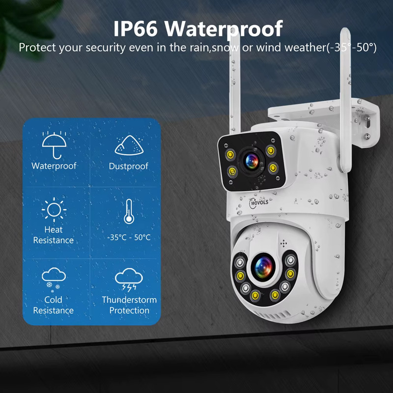Movols 1080P PTZ IP Camera Two-way Audio WIFI Wireless Smart Tracking Security S gallery