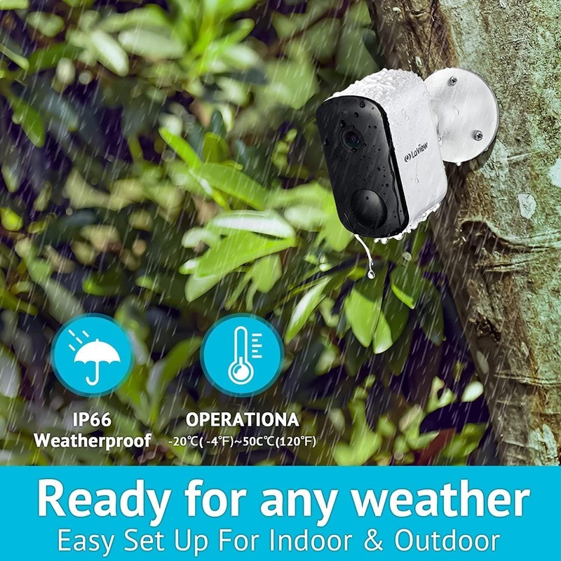 2Pk LaView 3MP Wireless Camera Home Security 2K Battery Powered Wifi NightVision gallery