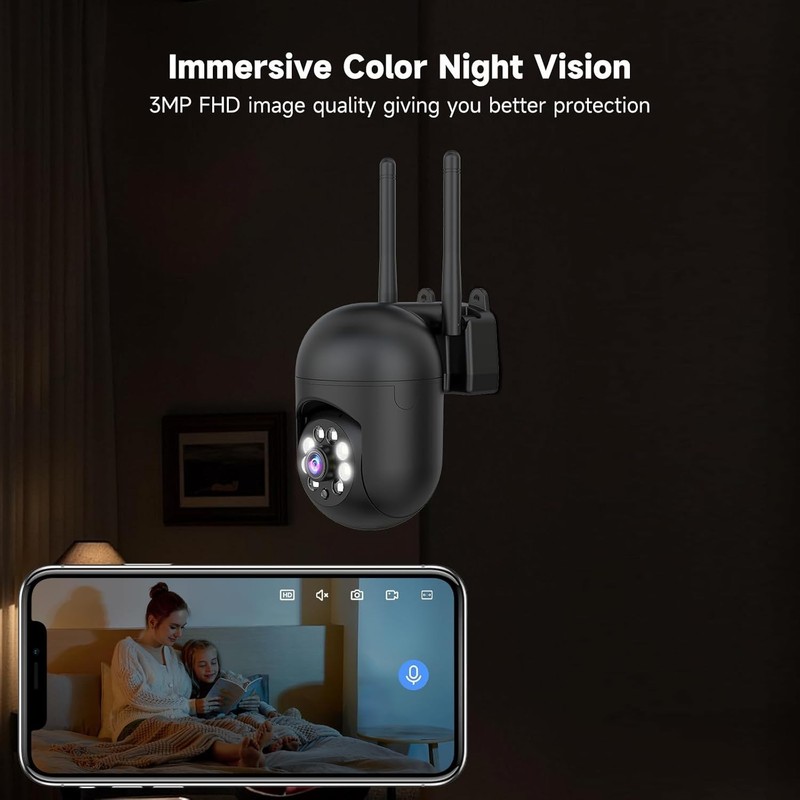 2K Security Camera Wired, 2.4/5GHz Home WiFi Camera, 360° PTZ Baby Monitor wi... gallery