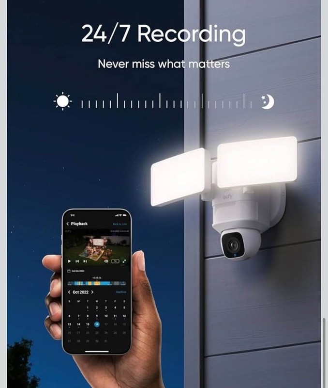 eufy Security Floodlight Camera E30, Security Camera Outdoor, 360° Pan & Tilt gallery