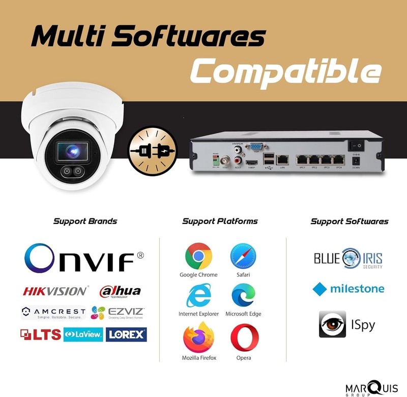 H Series 8MP 4K IP Camera PoE Turret Color Night Vision Outdoor w/ audio 2.8mm gallery