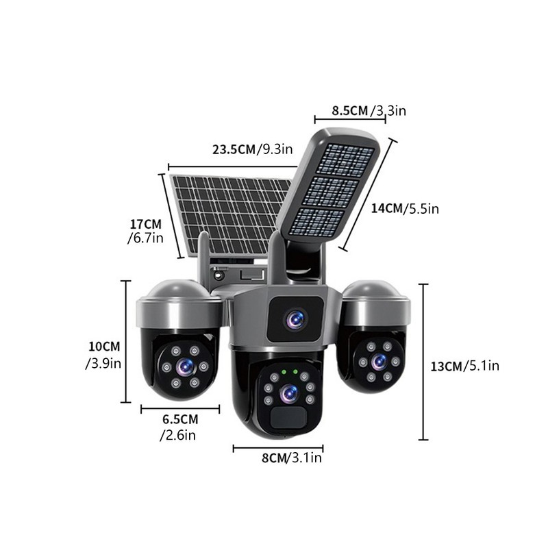 Wireless Solar Battery Powered WiFi Home Security Camera System Pan/Tilt Outdoor gallery