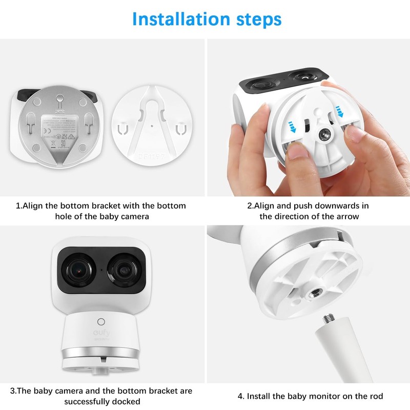Flexible Twist Mount 17.5 Inch for eufy Indoor Cam S350 - No Drill Installation gallery