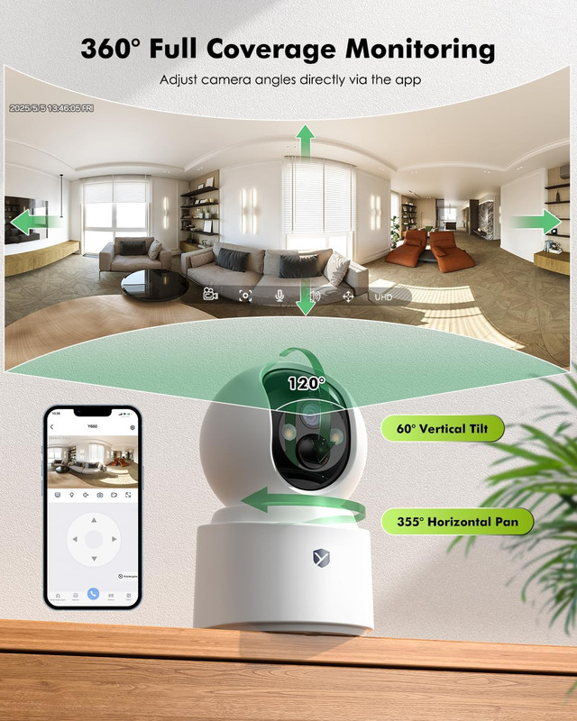 Wireless Camera 2.5K 4MP Pan Tilt Battery 2-Way Audio gallery