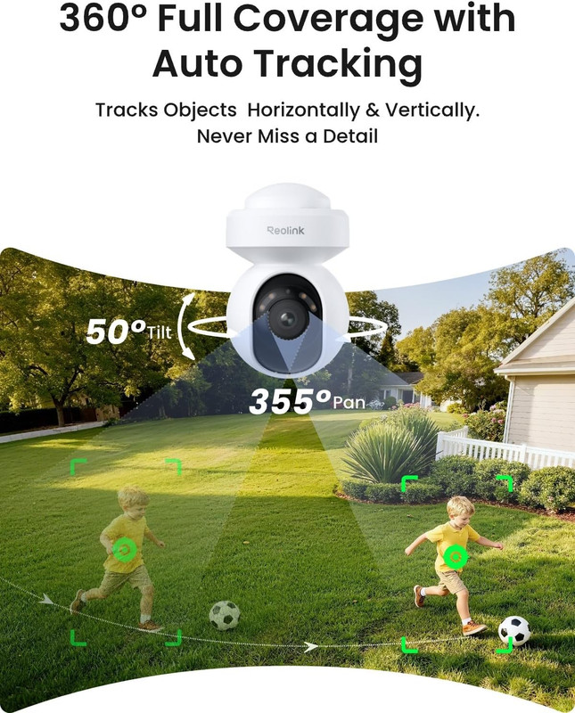 Reolink 4K Security Camera System with PT Auto-Tracking, 355°Pan 50°Tilt, 4K Poe gallery
