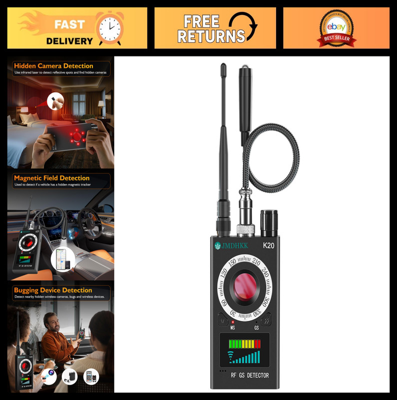 Hidden Camera & Bug Detector, Magnetic Field Scanner for Privacy Protection – Bl