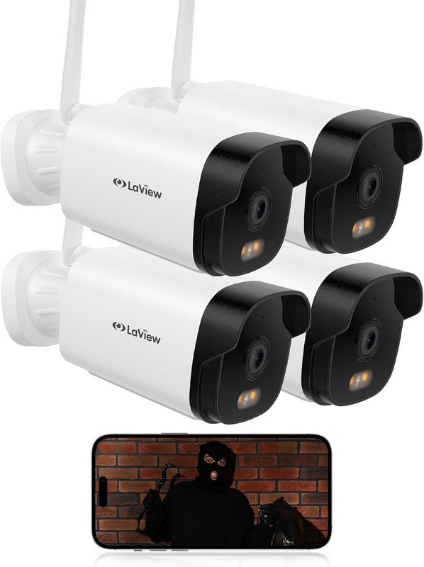 4K Outdoor Security Cameras,8Mp HD Cameras for Home Security with AI Human Detec