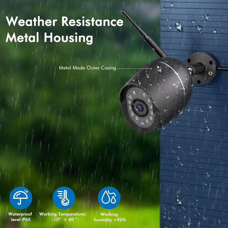 Security Camera Wireless Outdoor 2pk Plug-In 1080P WIFI Waterproof gallery