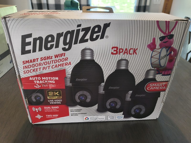 Energizer Connect Smart 5GHz Indoor/Outdoor Socket PT Camera 3 Pack With 3 Ext.