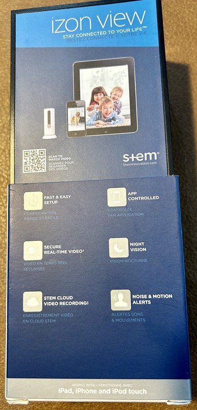 IZON Stem Black Wi-fi Night Vision Video Monitor Surveillance IOS & Android, New gallery