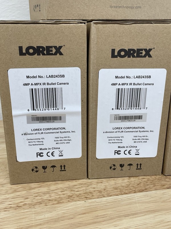 Lot of 4 - NEW Lorex by FLIR LAB243SB 4.0-Megapixel HD Bullet Camera - SEALED! gallery