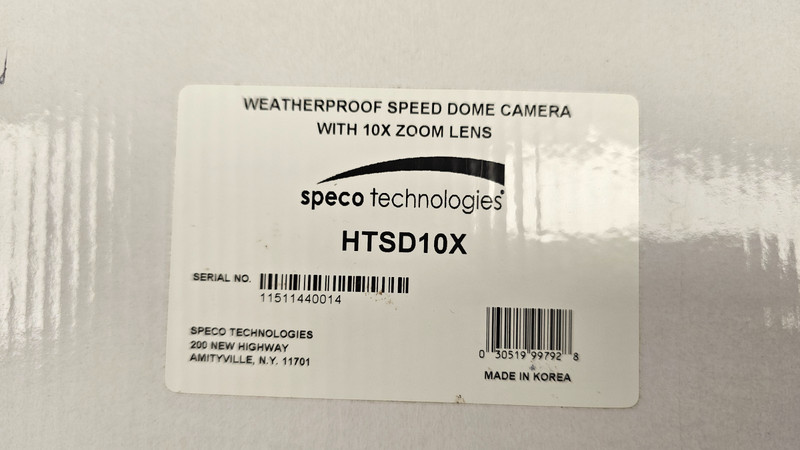SPECO HTSD10X 10X INDOOR/OUTDOOR PAN-TILT SPEED DOME
