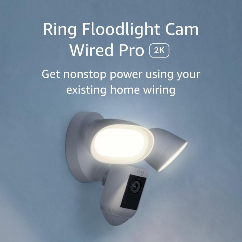 Floodlight Cam Wired Pro with Bird’S Eye View and 3D Motion Detection, White