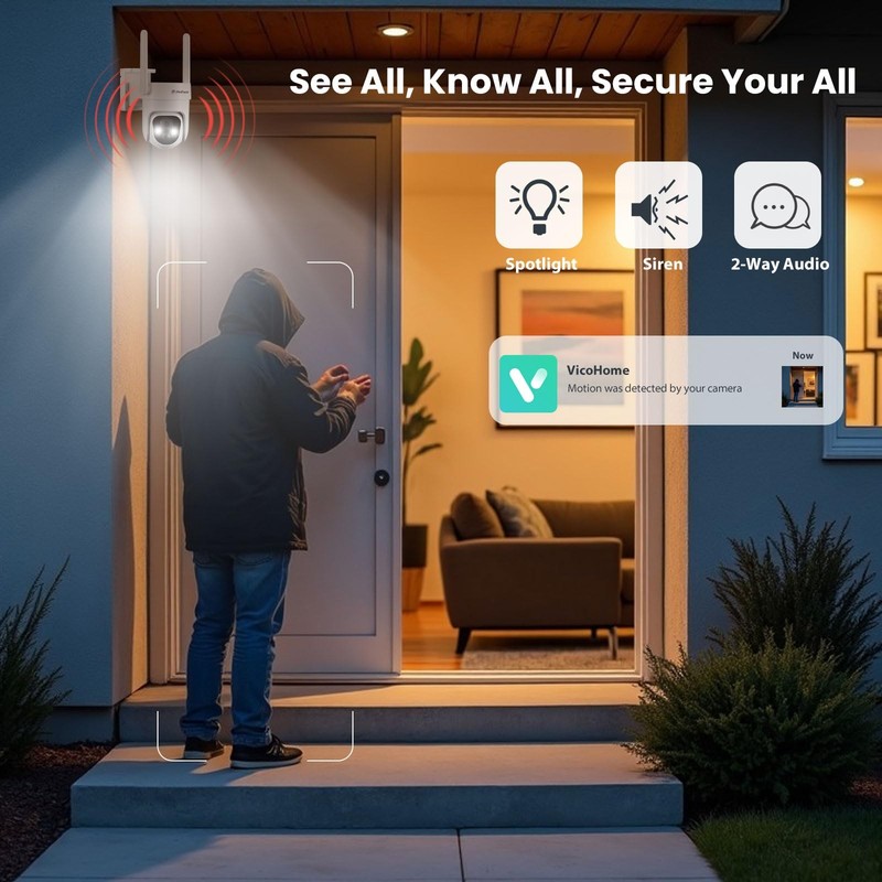 2K Solar Security Camera Wireless Outdoor, 360° View Pan/Tilt Battery Camera ... gallery