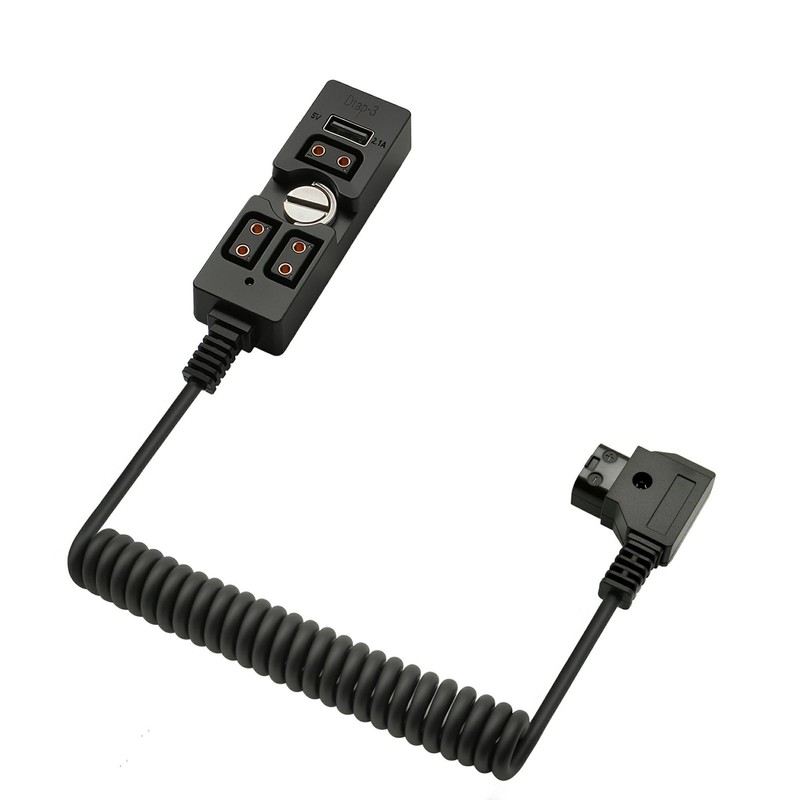 D Tap Male To 3 Port Female Splitter Power Hub With USB Output & 1/4 Inch Mount