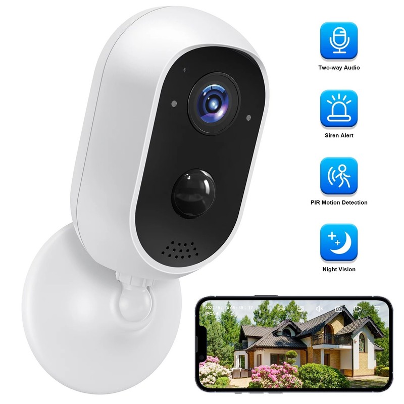 TOPVISION Wireless Security Camera, 2K WiFi Camera with Outdoor Night Vision, IP