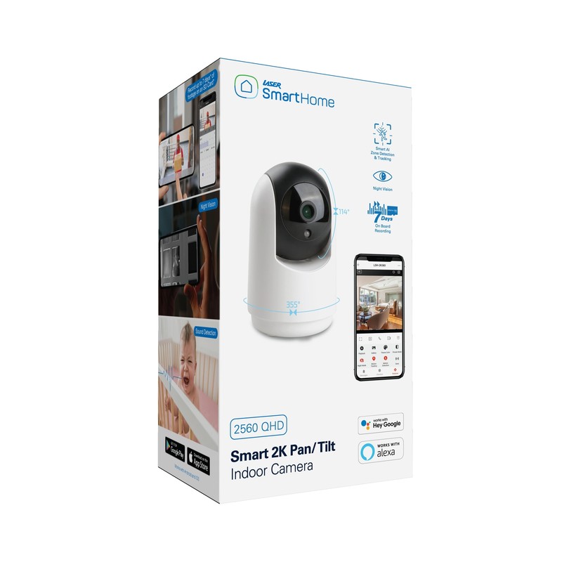 Laser 2K QHD Smart Indoor Camera with Pan-Tilt & AI Detection gallery