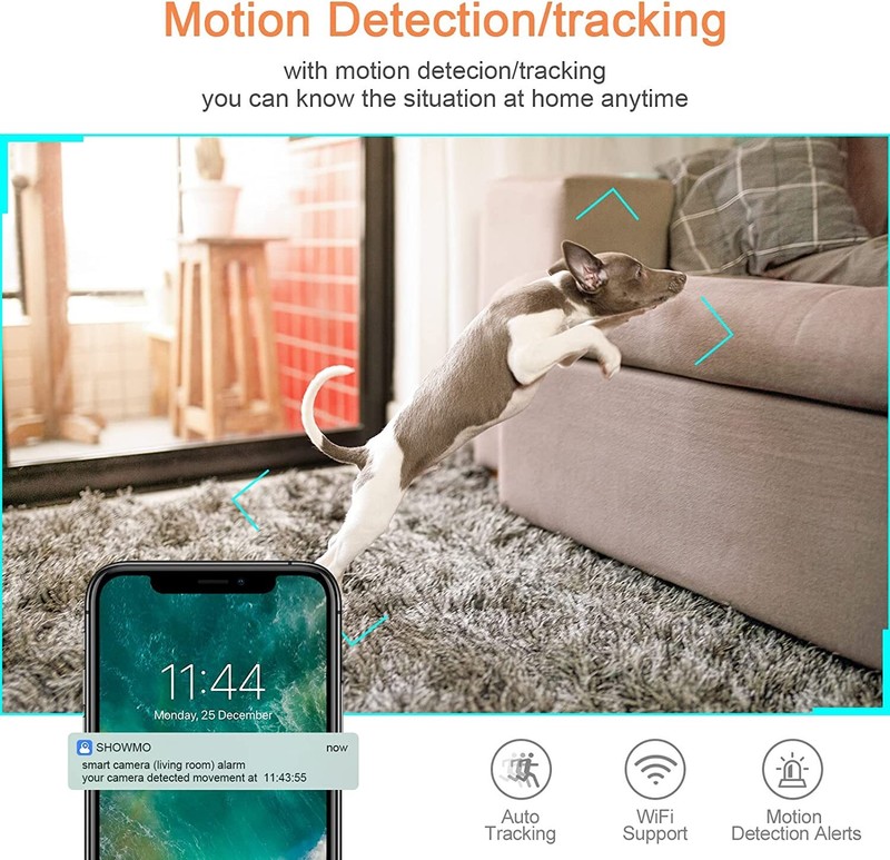 SIEANE 5G Security Pet Camera, Wireless WiFi Monitor Camera with Phone App for H gallery