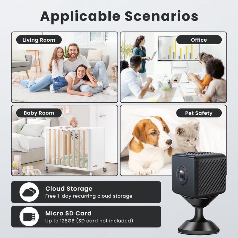 Mini Tiny Camera Security Only 0.9 Inch 2026 Wireless Small Home WiFi HD Magn... gallery