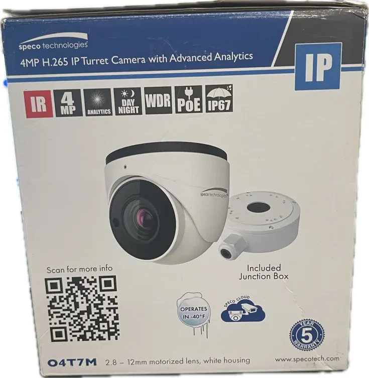 Speco 4MP IP Turret Camera H.265 IR WDR PoE 2.8mm Fixed Lens NEW gallery