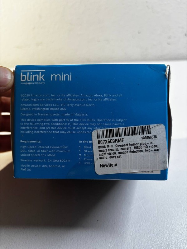 Blink Mini Compact Indoor Plug-In Smart Security Camera 1080p HD NEW Damaged box gallery