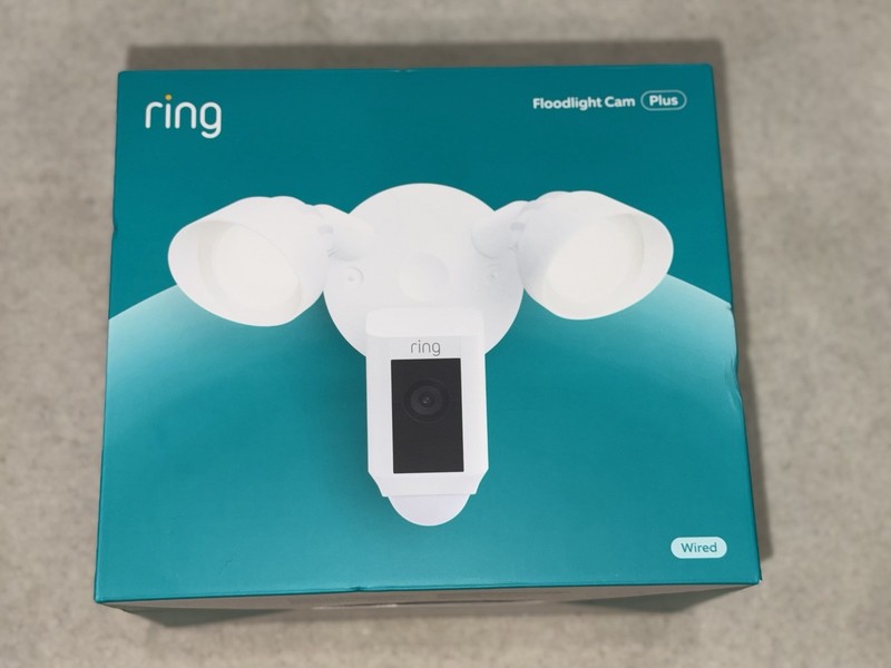 Ring Floodlight Cam Wired Plus (New Model) Motion-Activated Camera 1080p White