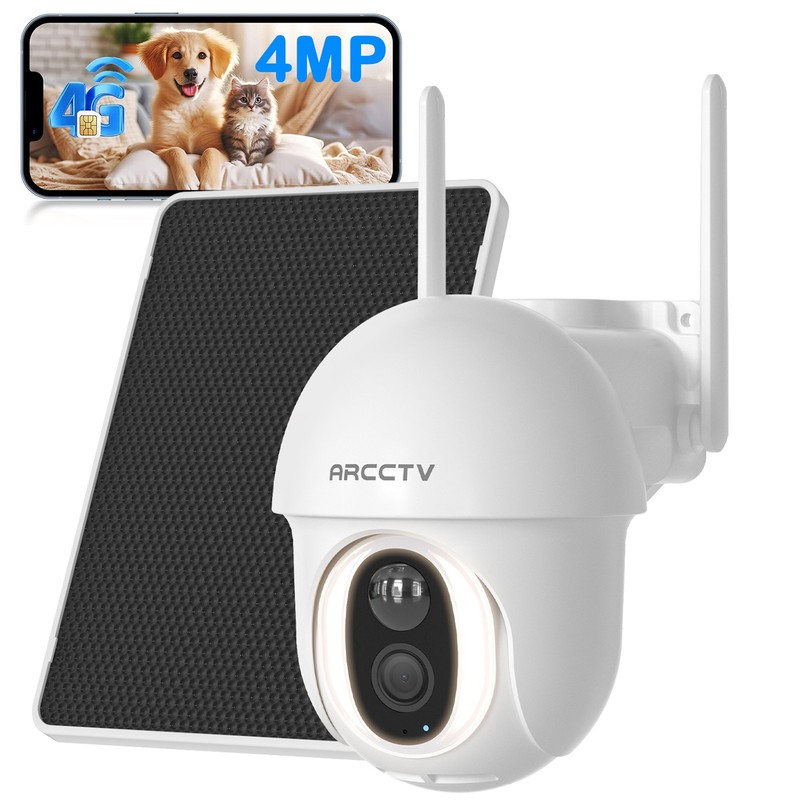 4G LTE Cellular Solar Security Camera No WiFi Outdoor Night Vision With SIM Card