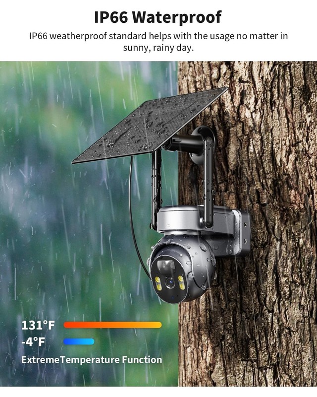 4G LTE Solar Security Camera, 2K Outdoor, No WiFi Needed, Color Night Vision, PI gallery