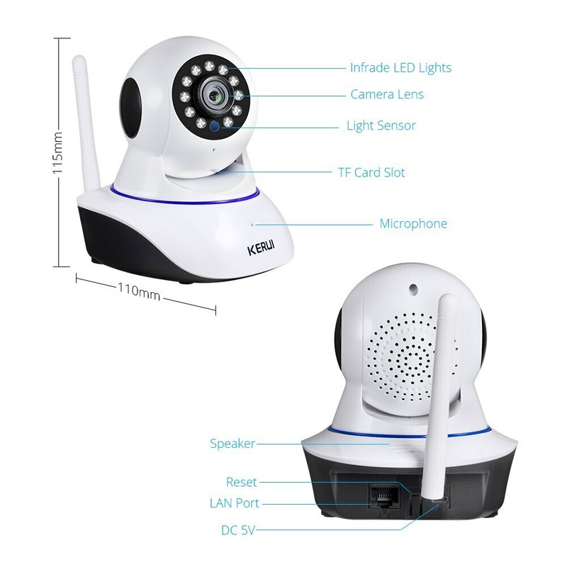 KERUI CCTV Mini Indoor Wireless Security Camera Home 720P 1080P gallery