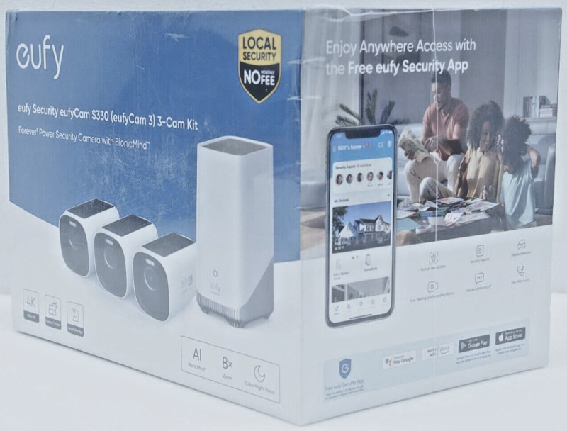 Eufy S330 EufyCam 3 4K Wireless Outdoor 3-Cam Kit Solar Panel T88721W1 Brand New gallery