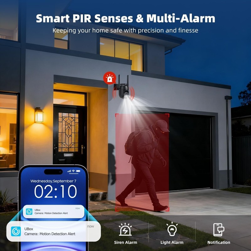 360° View Solar Security Camera - 2-Pack 2K Night Vision with 2-Way Audio gallery