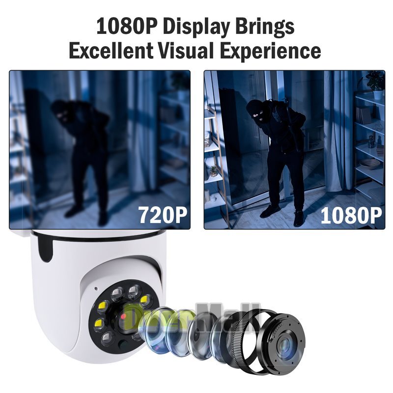 Wireless 2.4G WiFi Security Camera System Smart Outdoor Color Night Vision 1080P gallery
