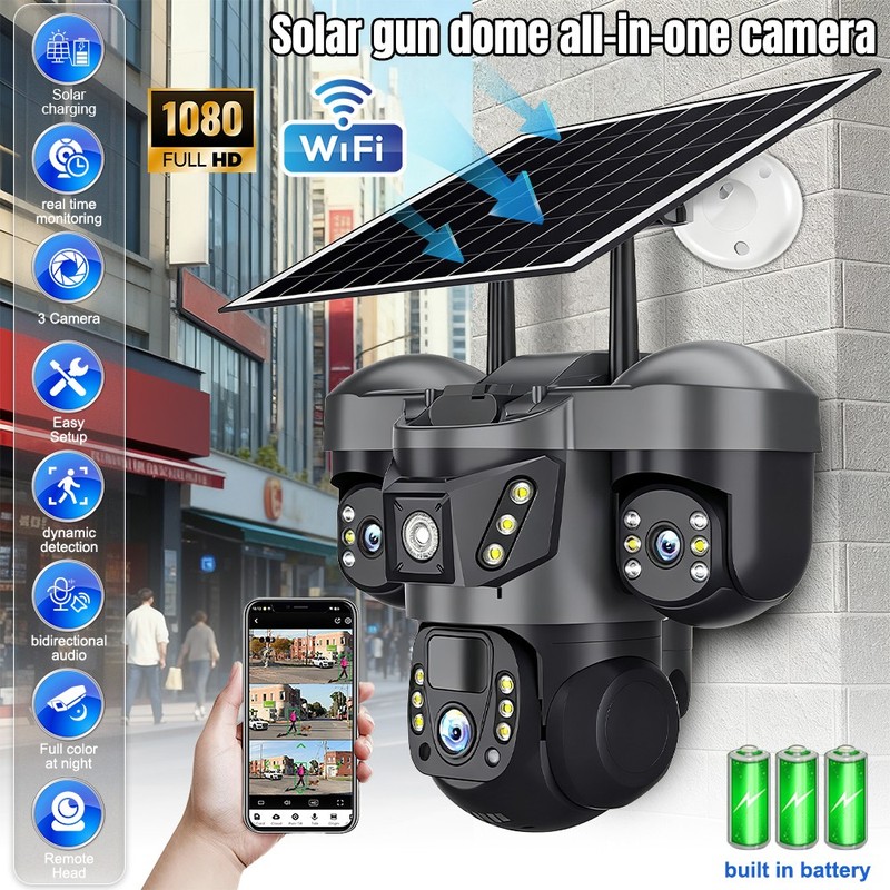 Upgraded Solar Battery Wireless WiFi Outdoor Pan/Tilt Home Security Camera 12MP gallery