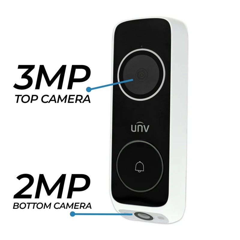 Uniview 3MP + 2MP Dual-Lens Video Doorbell | UNV ED-525B-WB gallery
